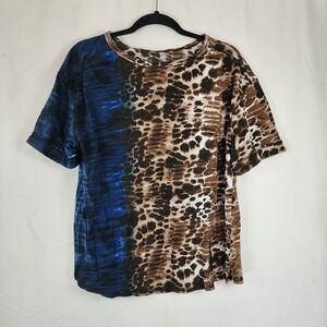 Westbound Women's Top Cotton/Modal T-shirt Animal Leopard Print Blouse Size L
